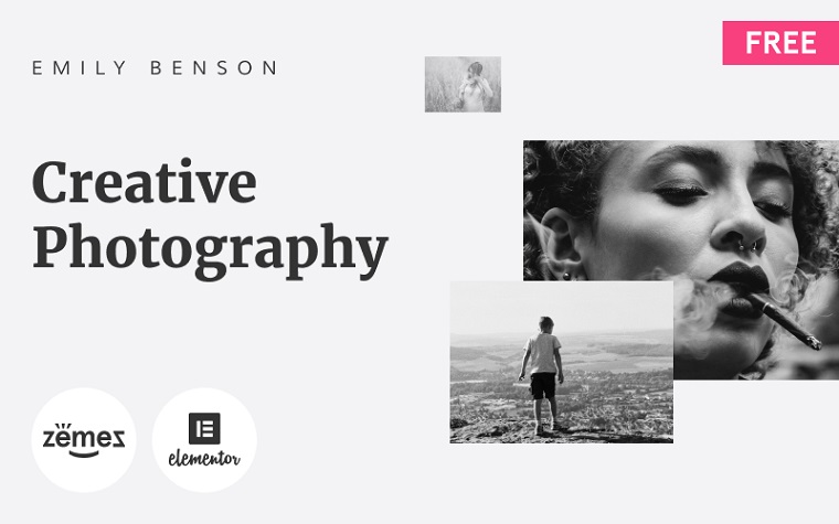 Emily benson - tema wp gratuito per portfolio di fotografi e artisti.