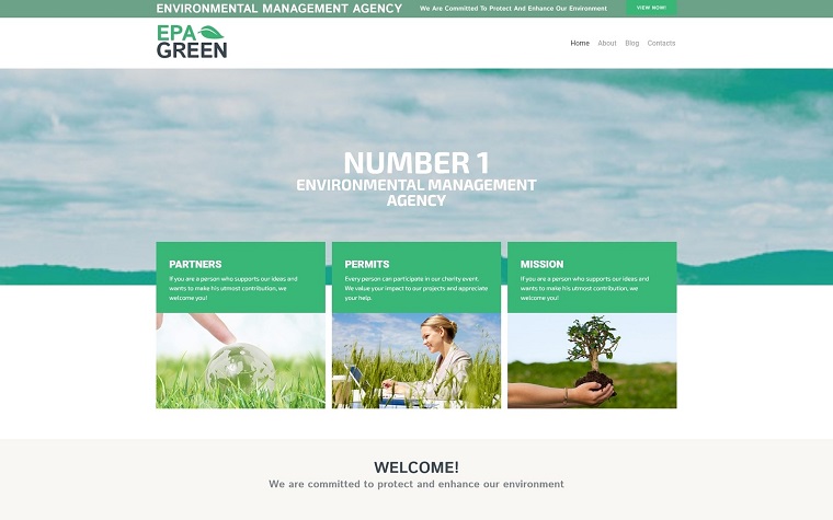 Epa green lite - tema wordpress per agenzie per l'ambiente.