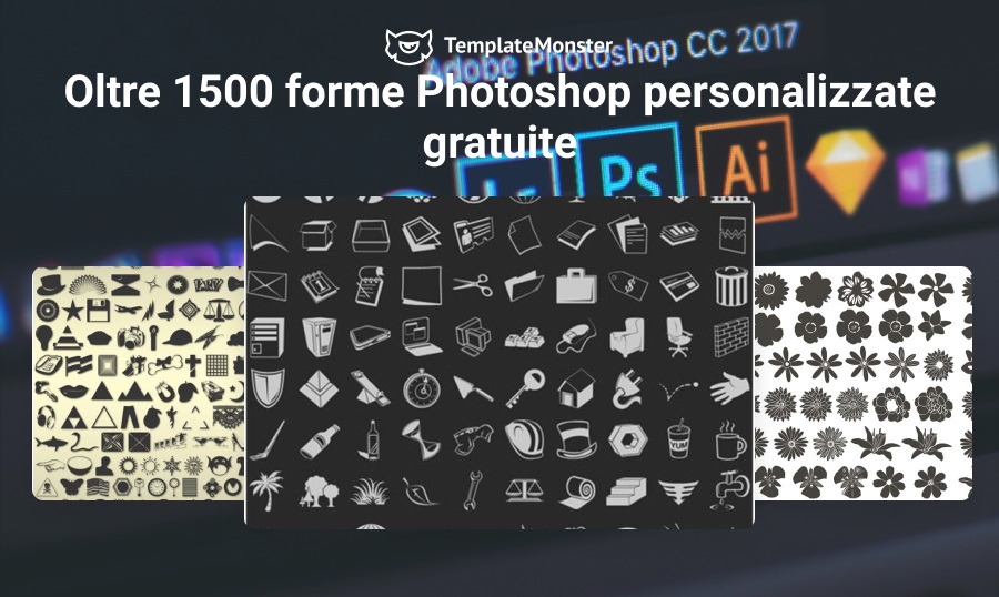 Oltre 1500 forme Photoshop personalizzate gratuite.