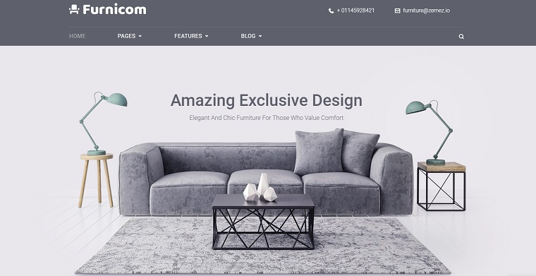 Furnicom - tema wp gratuito ptofessionale per imprese di design.