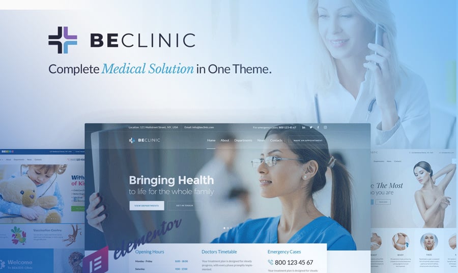 Motyw WordPress BeClinic dla stron medycznych