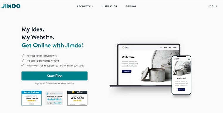 Jimdo конструктор сайтов