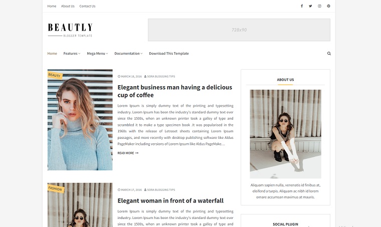 Beautly Blogger Template.
