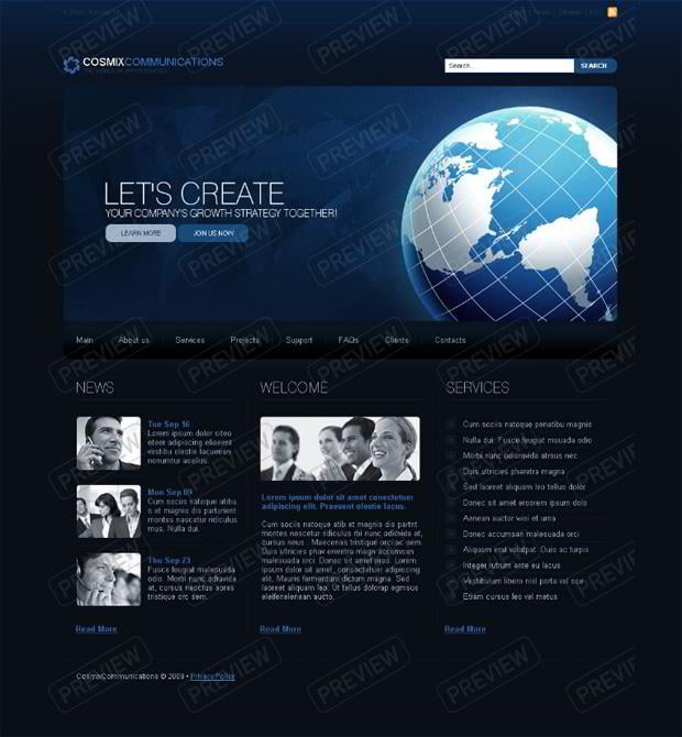globe web template - Cosmix