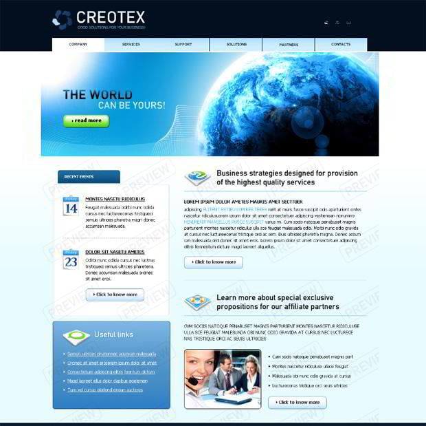 globe web design theme - Creotex