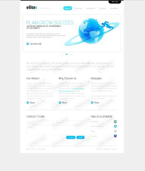 web template globe design - Elitex