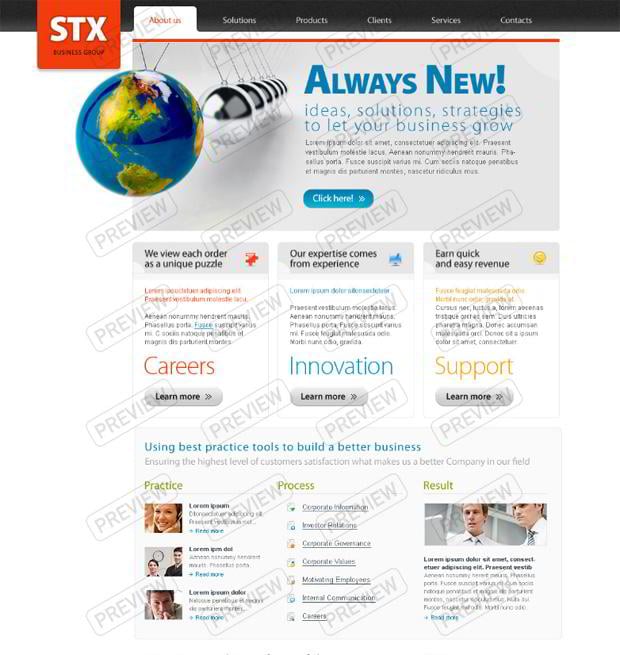 globe graphic in web design - STX Business Group