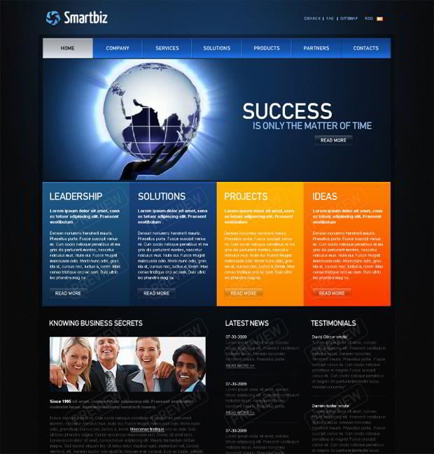 web template globe design - Smartbiz