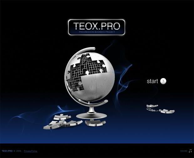 web design with globe image - Teox.Pro