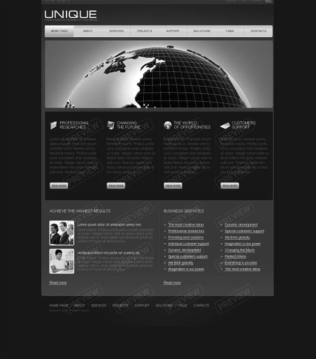 web template globe design - Unique