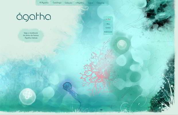 flash website design with green motifs - Agatha.com.br