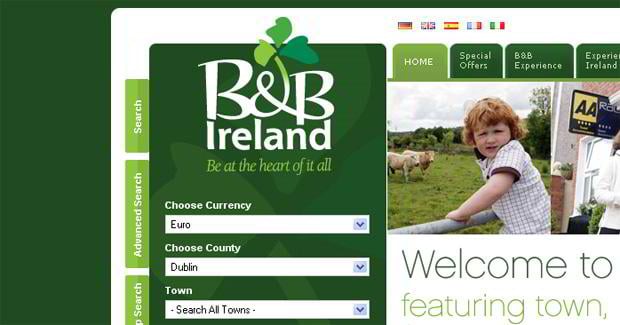 Website design with Celtic motifs - Bandbireland.com