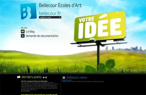 flash site with green motifs - Bellecour.fr