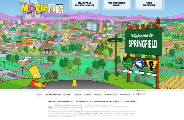 organic flash web design - Simpsonsmovie.com