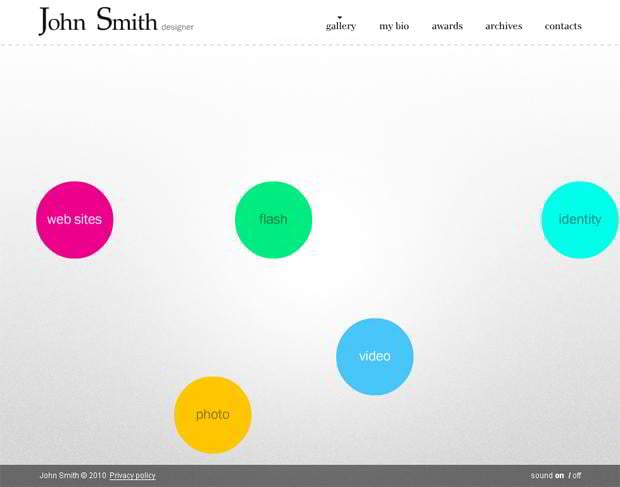 circular website designs