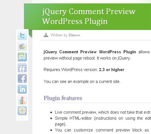 comment-preview jQuery WordPress plugin