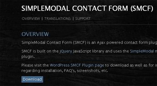 simple modal contact form - WP jQuery plugin
