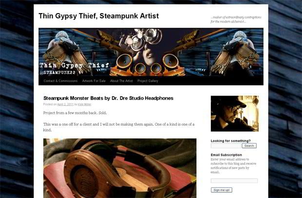 steampunk styled website design