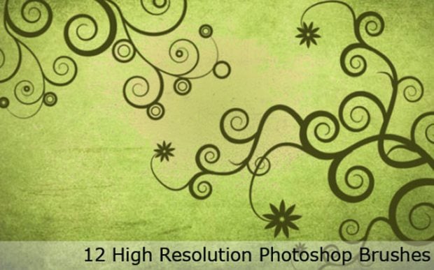 free photoshop swirl floral brushes