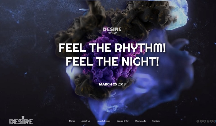 Desire - Night Club HTML5 Website Template.