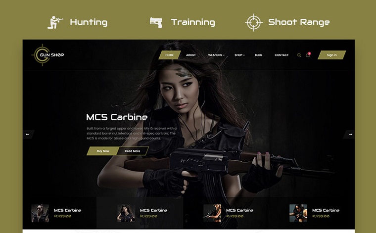 Gun Shop HTML Template Website Template.