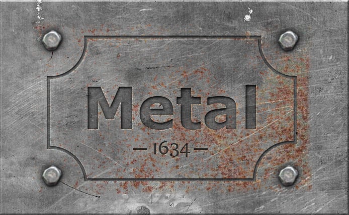 engraved metal photoshop effect