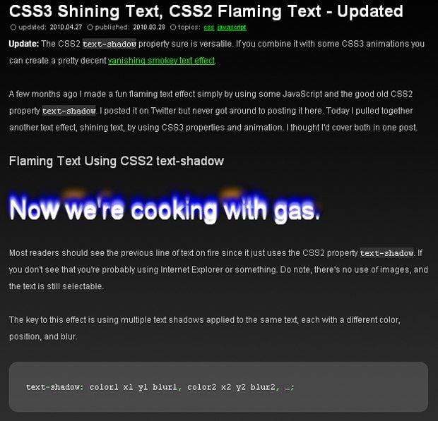 CSS Shining Text