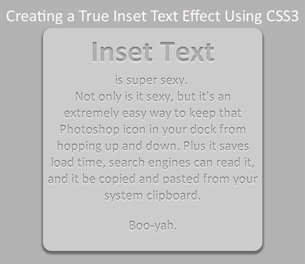 True Inset Text Effect