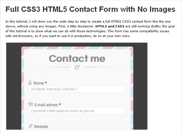 CSS3 Contact Form