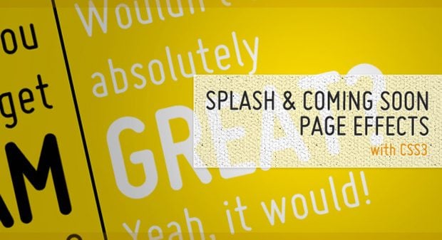 Splash and Coming Page Effects