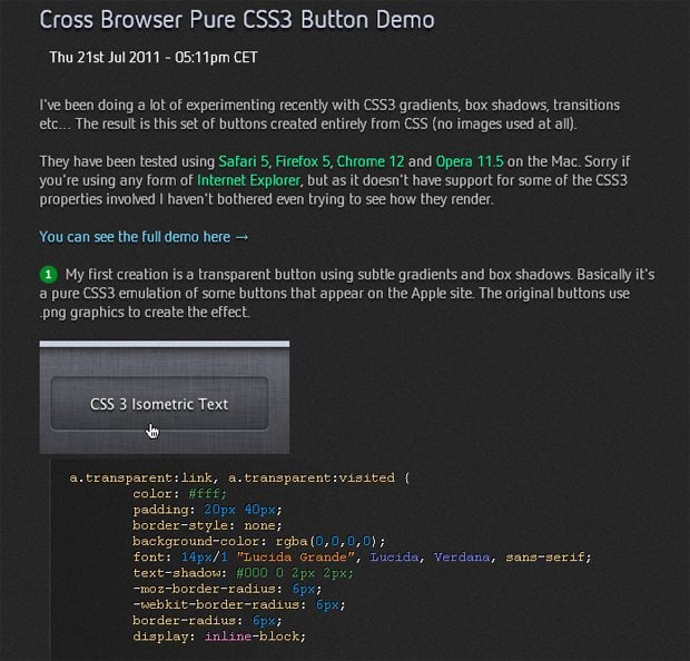 Cross Browser Pure CSS Button