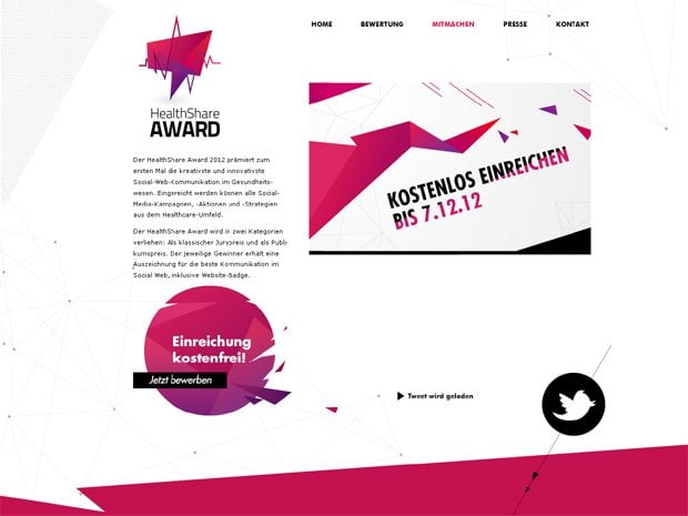 website with polygonal design elements