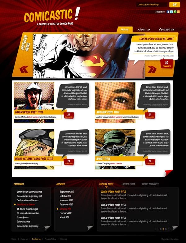 Create a Comic Book Themed Web Design, Photoshop to HTML + CSS (Part 1)