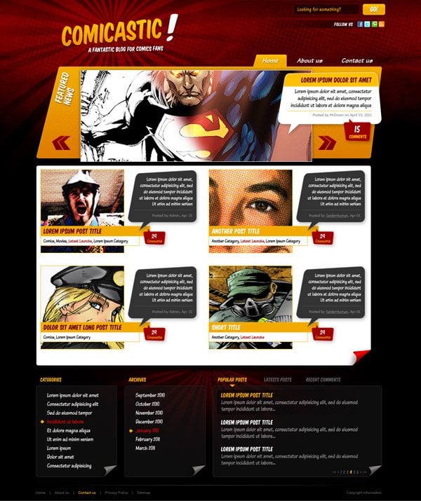 Create a Comic Book Themed Web Design, Photoshop to HTML + CSS (Part 2)