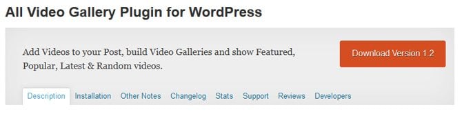 All Video Gallery Plugin for WordPress
