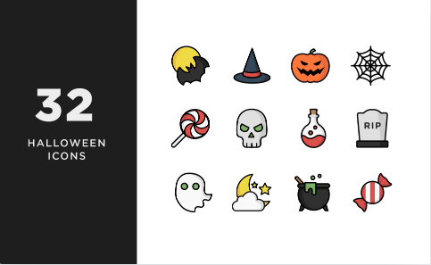 Illustrative Halloween Iconset Template