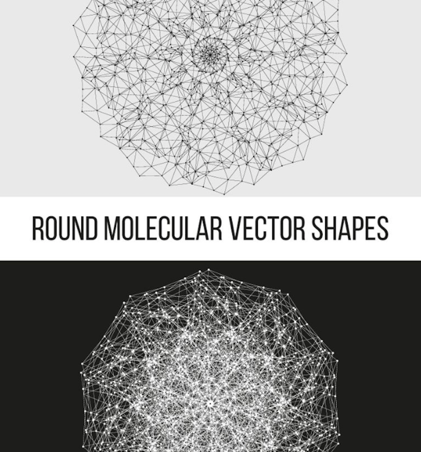 Round Molecular Vector Shapes Pattern