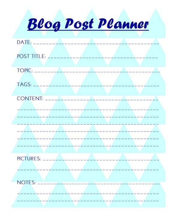 Free Blog Post Planner