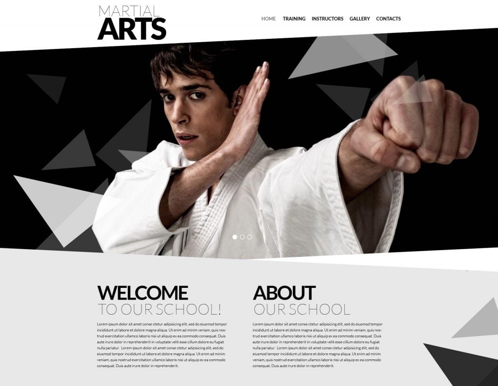 martial arts web design
