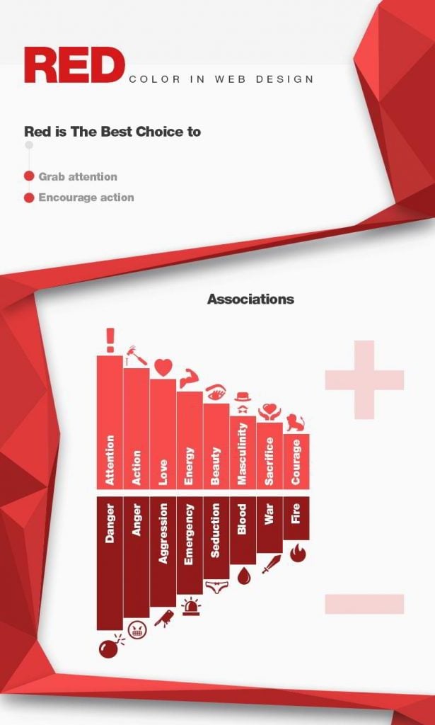 red color infographics