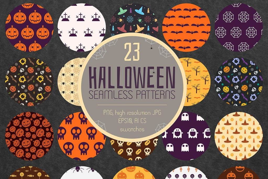 23 Halloween Patterns – Extended License