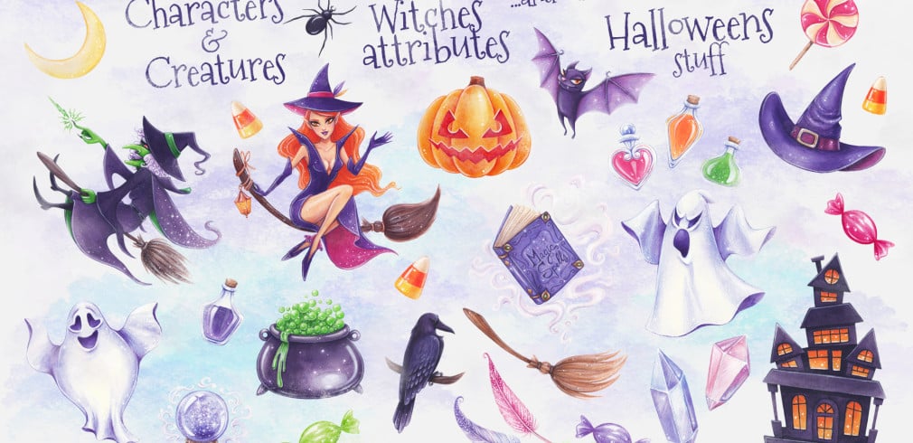 
Happy Halloween Bundle: 29 illustrations – just $13