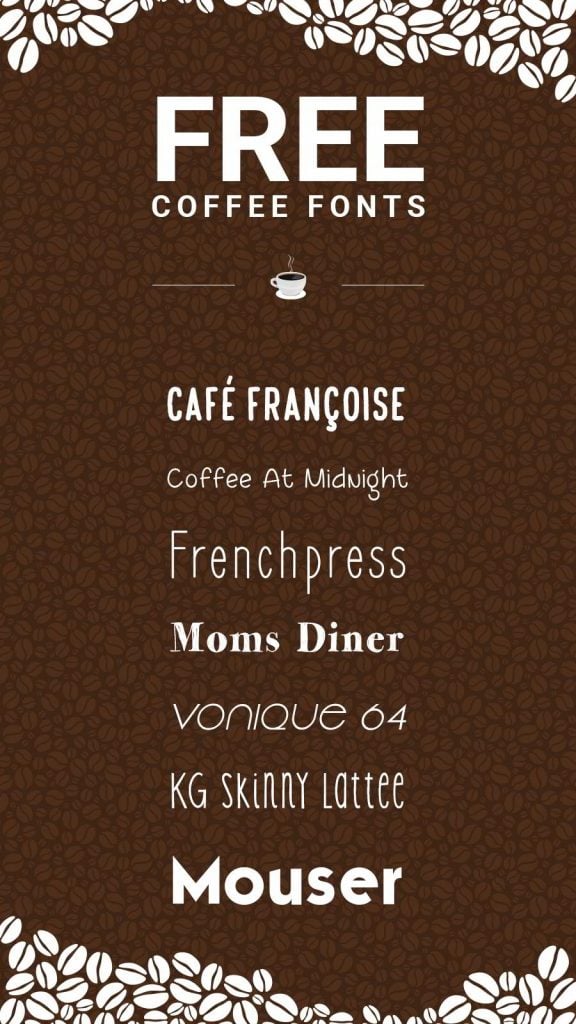 Free coffee fonts