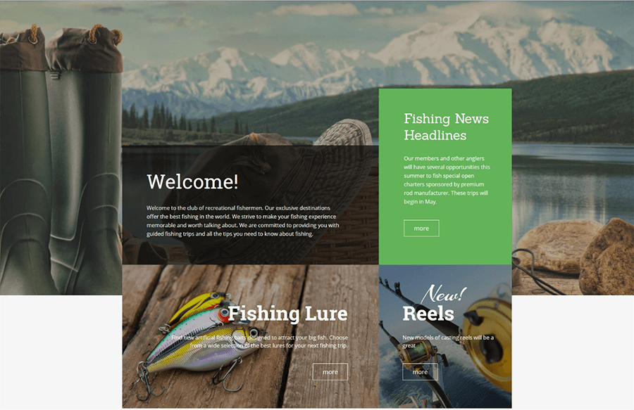Fishing club Joomla template
