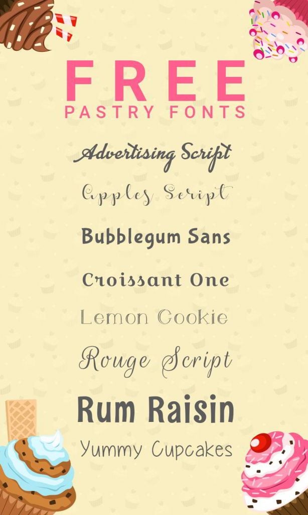 Free pastry fonts