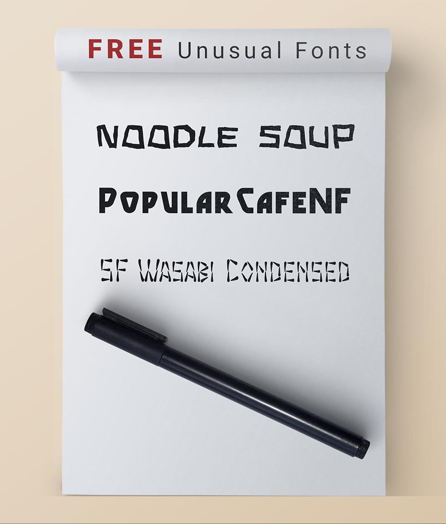 free unusual food  fonts
