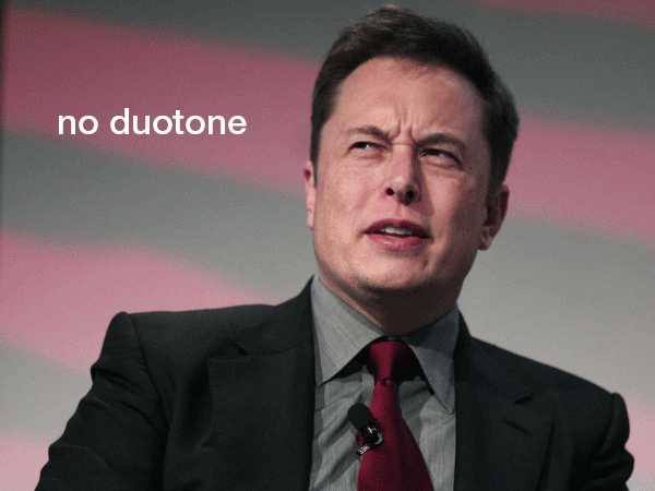 Elon Musk likes duotone (I guess so)