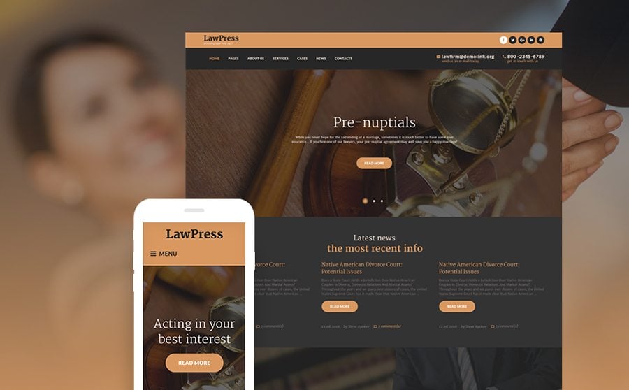 LawPress - Law Firm Responsive WordPress Theme
