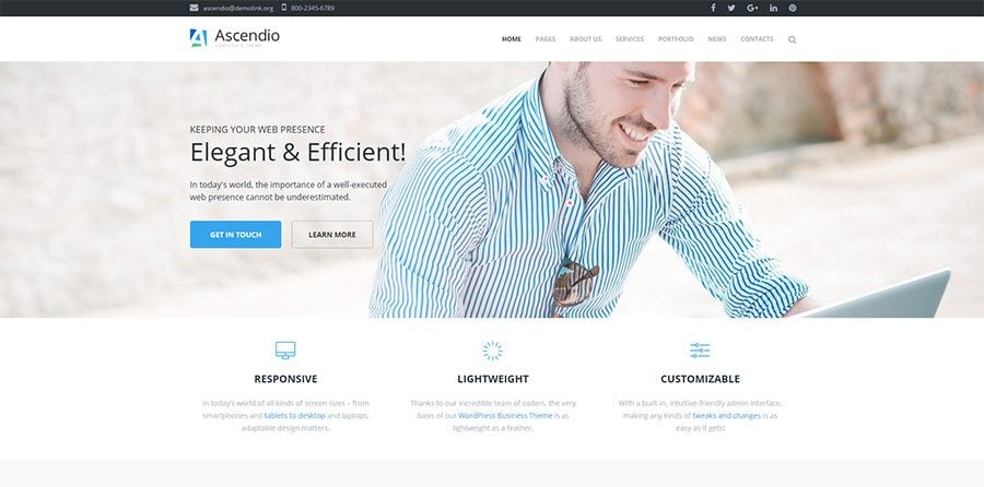 Acsendio, a corporate WordPress theme
