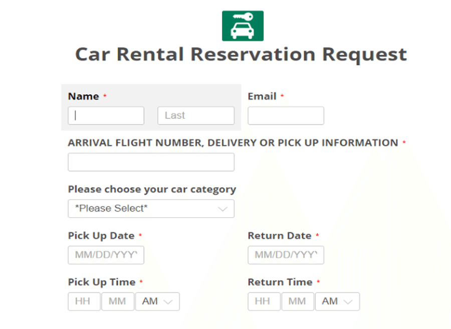 online-booking-form
